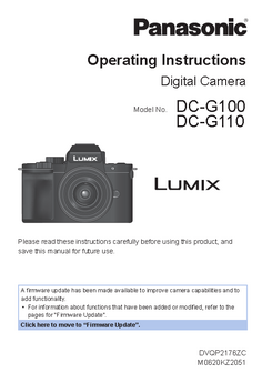 User Manual Camera Lumix DC-G100/110