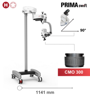 Prima Swift, floor, CMO 300 mm, Over The Shoulder, 45 degree head